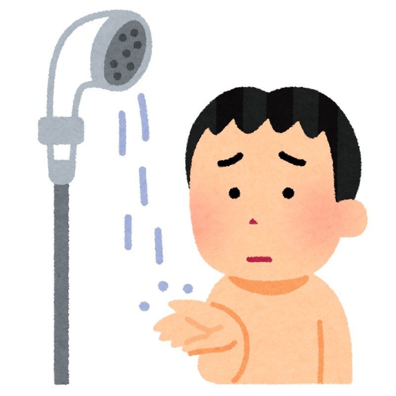 男性　シャワー　水圧