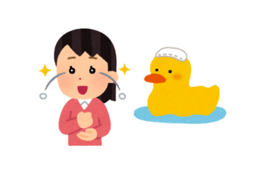 ひらめき女性　おふろアヒル