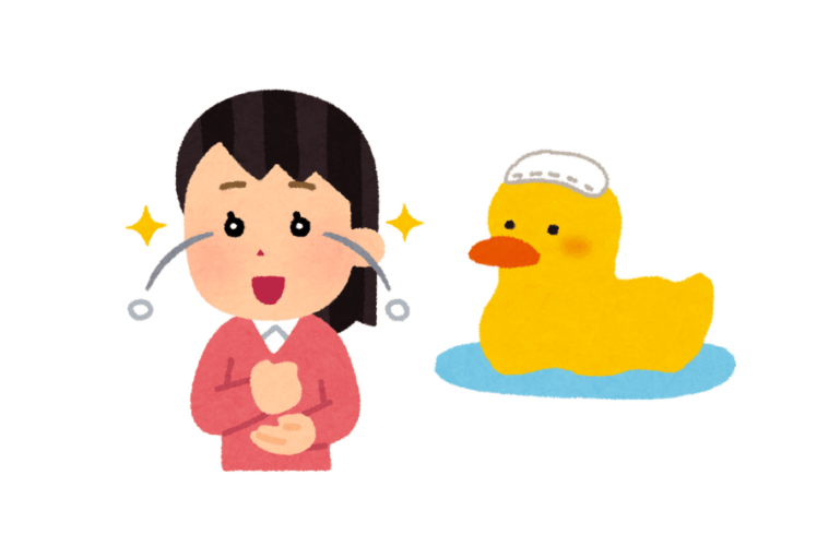 ひらめき女性　おふろアヒル