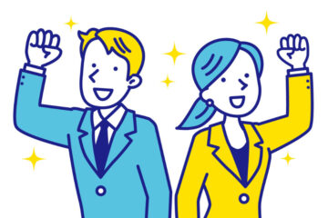 スーツを着た男女