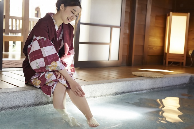 足湯　リラックス